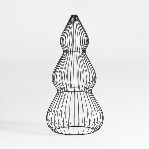 Outdoor Black Metal Wire Christmas Tree Decoration 3'