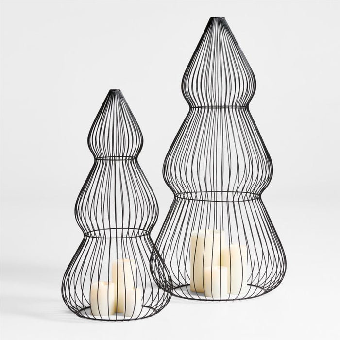 Outdoor Black Metal Wire Christmas Tree Decoration 3'