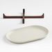 Oven to Table Oval Platter with Dark Wood Trivet
