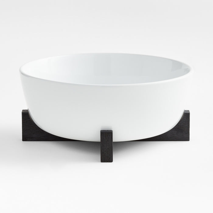 Oven to Table Serving Bowl with Black Wood Trivet