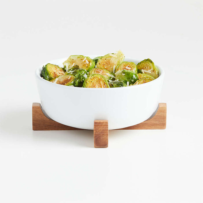 Oven-to-Table Small Serve Bowl with Acacia Wood Trivet