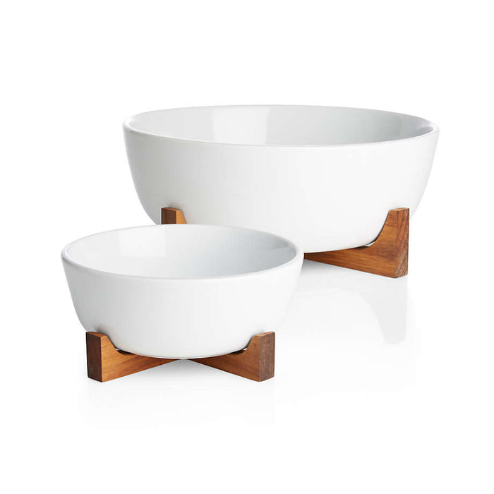 Oven-to-Table Small Serve Bowl with Acacia Wood Trivet