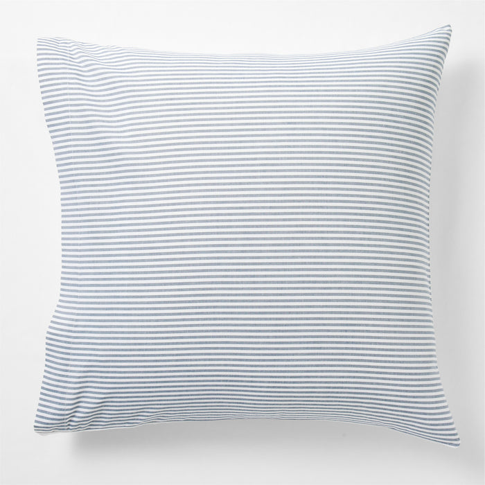 Oxford Shirting Light Indigo Blue Organic Cotton Reversible Euro Bed Pillow Sham