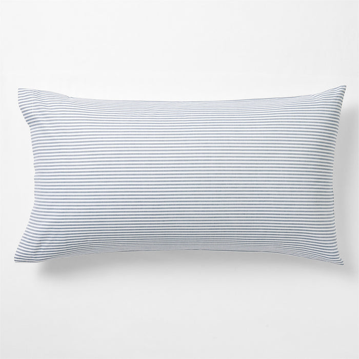 Oxford Shirting Light Indigo Blue Organic Cotton Reversible King Bed Pillow Sham