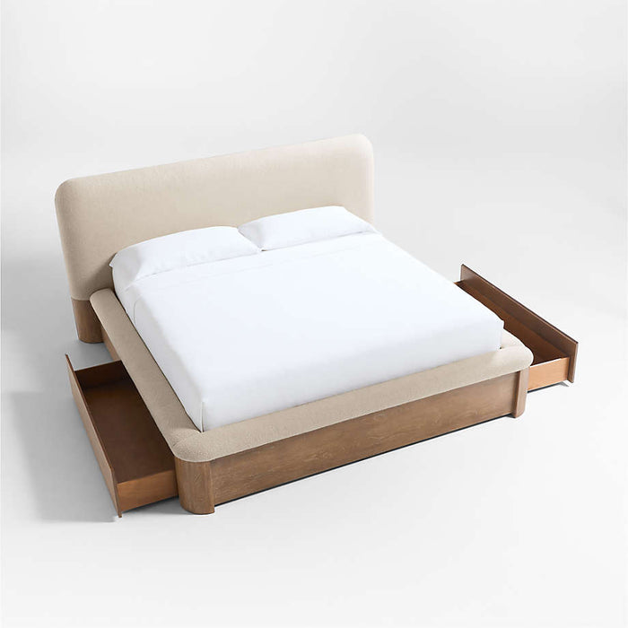 Palermo Wood & Upholstered 2-Drawer King Storage Bed