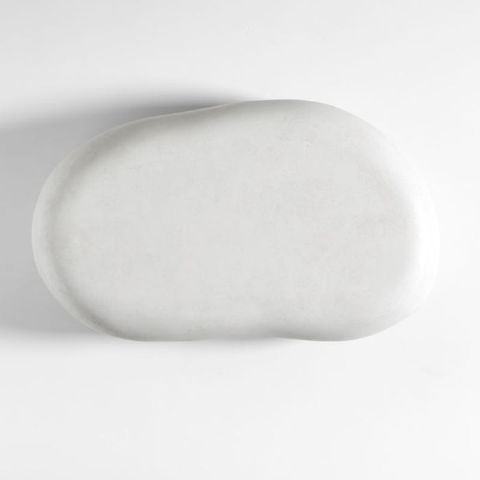 Pebble White Concrete 59" Oval Indoor/Outdoor Coffee Table by Leanne Ford