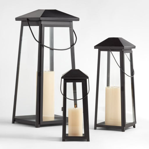 Petaluma Black Metal Outdoor Lantern 28"