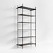 Petra Black Oak Wood and Metal Wide Wall-Mounted Bookcase