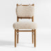 Pierre Light Brown Oak Wood Dining Side Chair with Faux Shearling