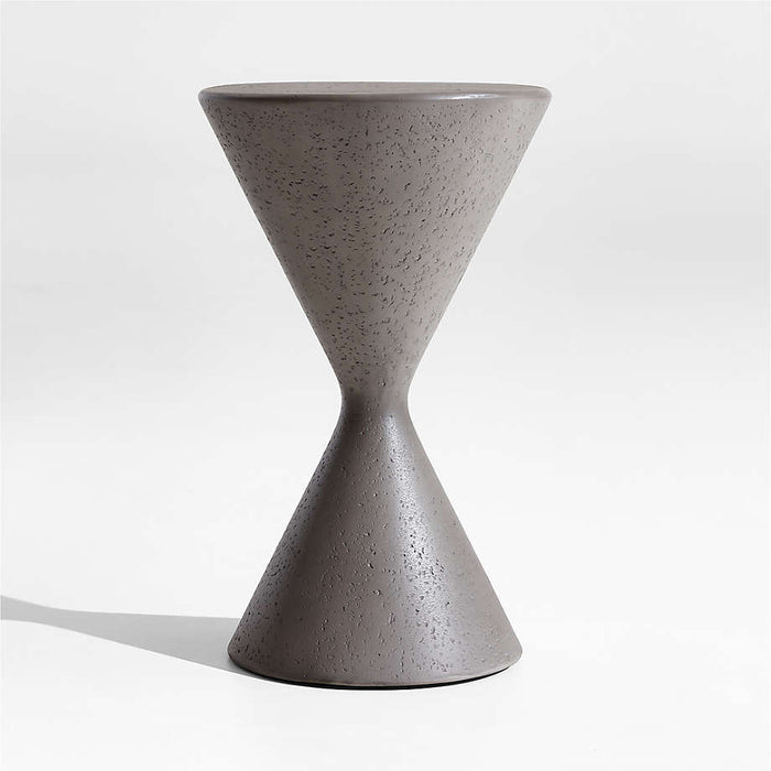 Posada 13" Grey Round Concrete Indoor/Outdoor Side Table