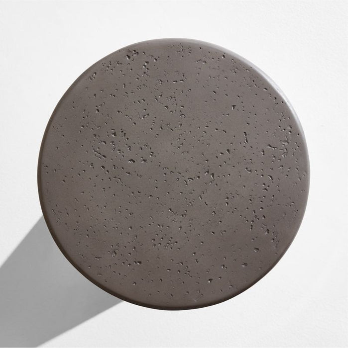 Posada 13" Grey Round Concrete Indoor/Outdoor Side Table