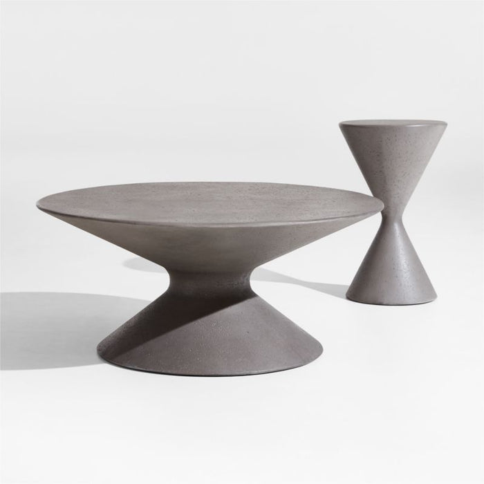 Posada Grey Concrete 36" Round Indoor/Outdoor Coffee Table