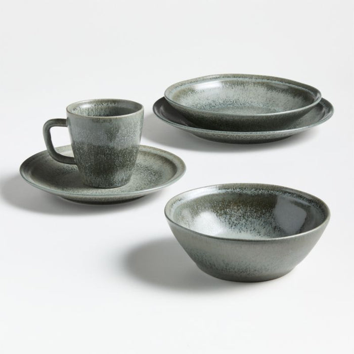 Prairie Moss Green Recycled Stoneware Salad Plate