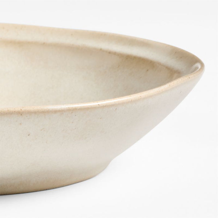 Prairie Natural Recycled Stoneware Low Bowl
