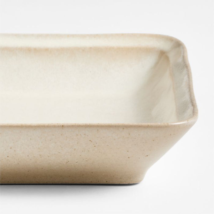 Prairie Natural Recycled Stoneware Rectangular Platter