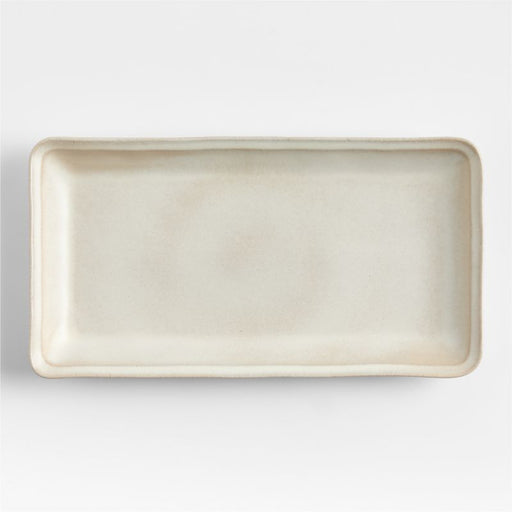 Prairie Natural Recycled Stoneware Rectangular Platter