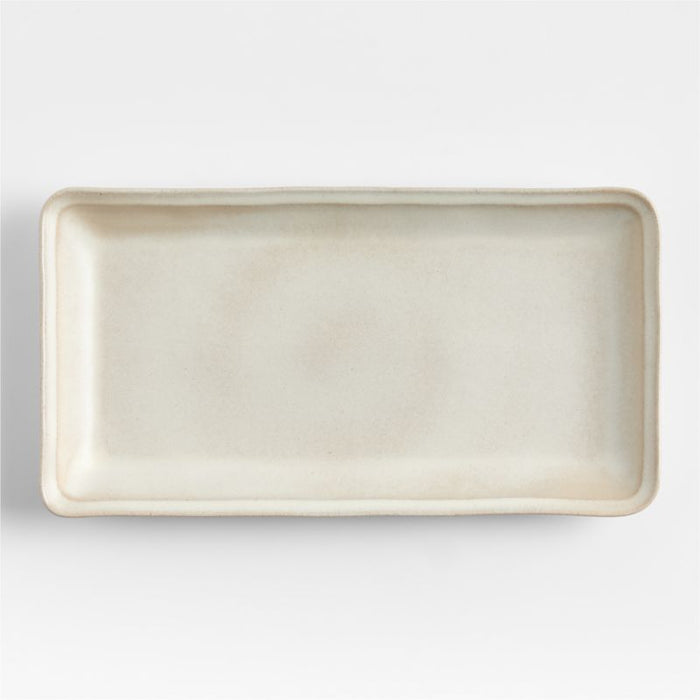 Prairie Natural Recycled Stoneware Rectangular Platter