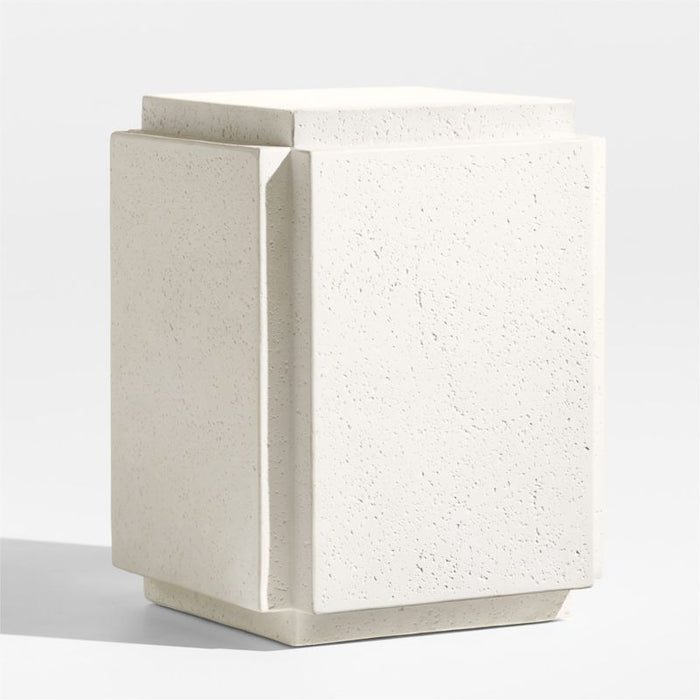 Puebla 16" Off-White Square Concrete Indoor/Outdoor Side Table