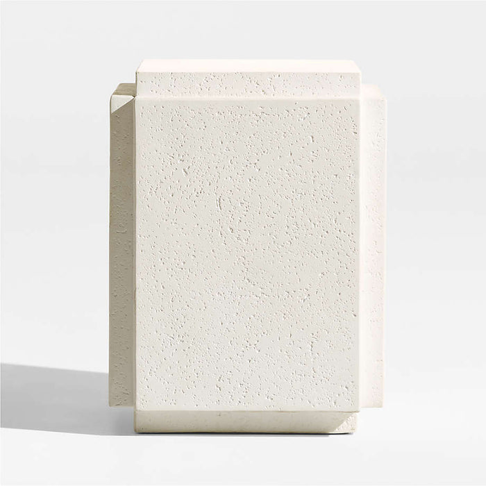 Puebla 16" Off-White Square Concrete Indoor/Outdoor Side Table