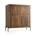 Raffael 39" Brown Carved Wood Bar Cabinet with Storage