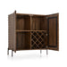 Raffael 39" Brown Carved Wood Bar Cabinet with Storage