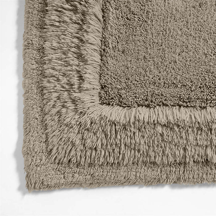 Raffee Stone Taupe Fluffy Cotton Bath Mat