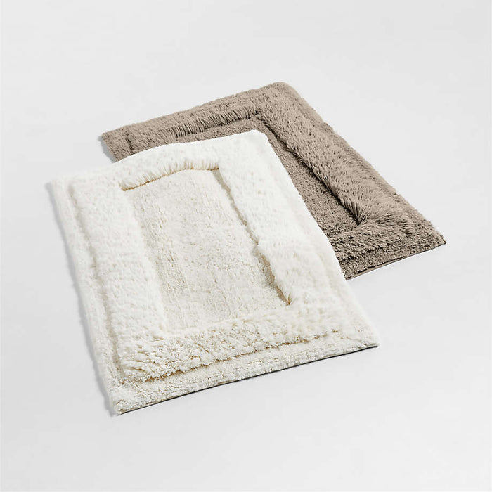 Raffee Stone Taupe Fluffy Cotton Bath Mat