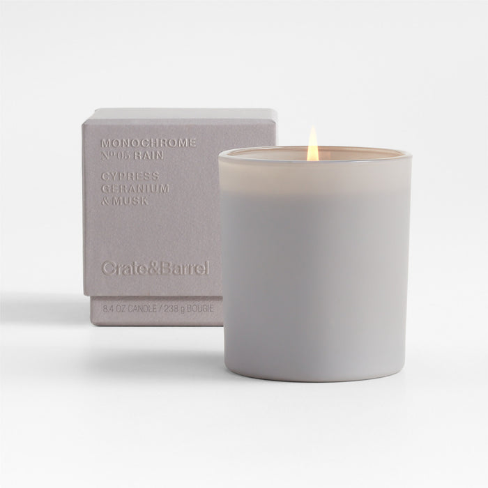 Monochrome No. 5 Rain 1-Wick Scented Candle - Cypress, Geranium and Musk