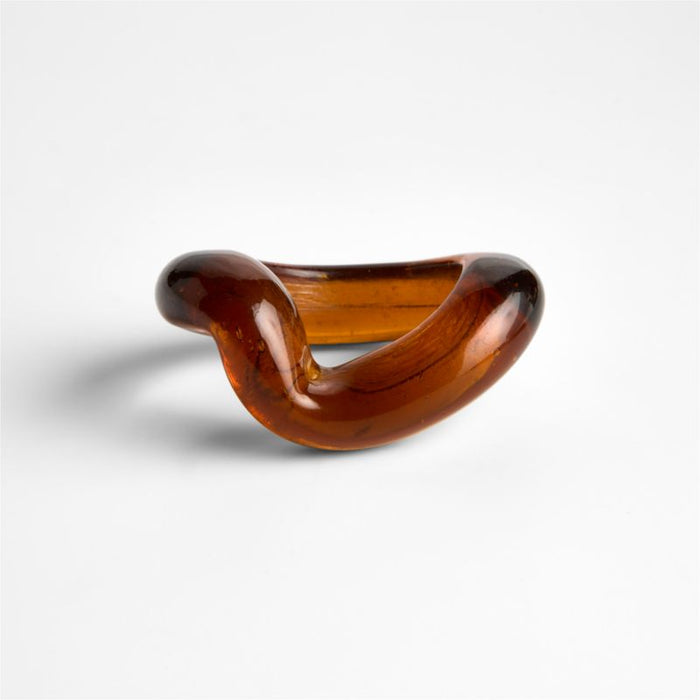 Recycled Glass Amber Napkin Rings, Set of 4