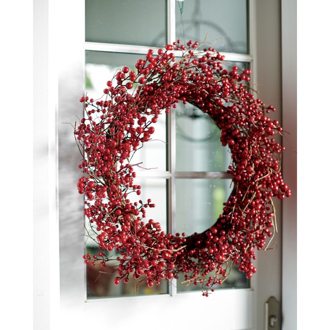 Faux Red Berry Wreath 30"