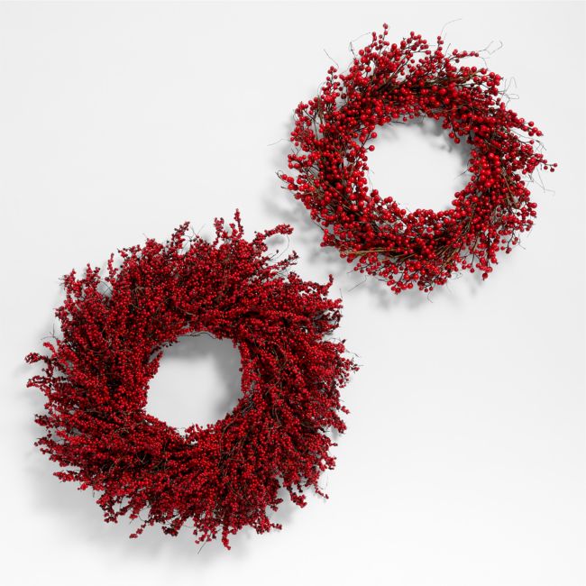 Faux Red Berry Wreath 30"