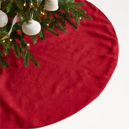 Red Linen Tree Skirt