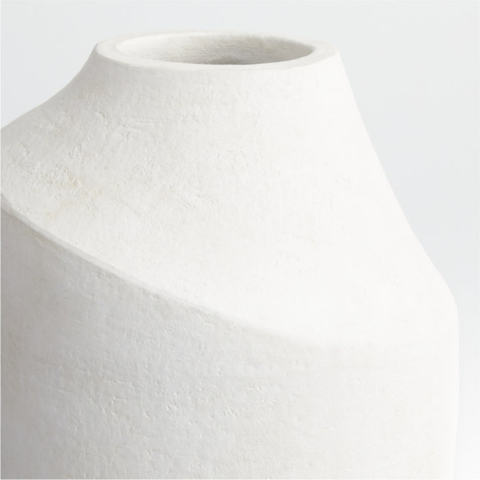 Slope White Ceramic Vase 12.25"