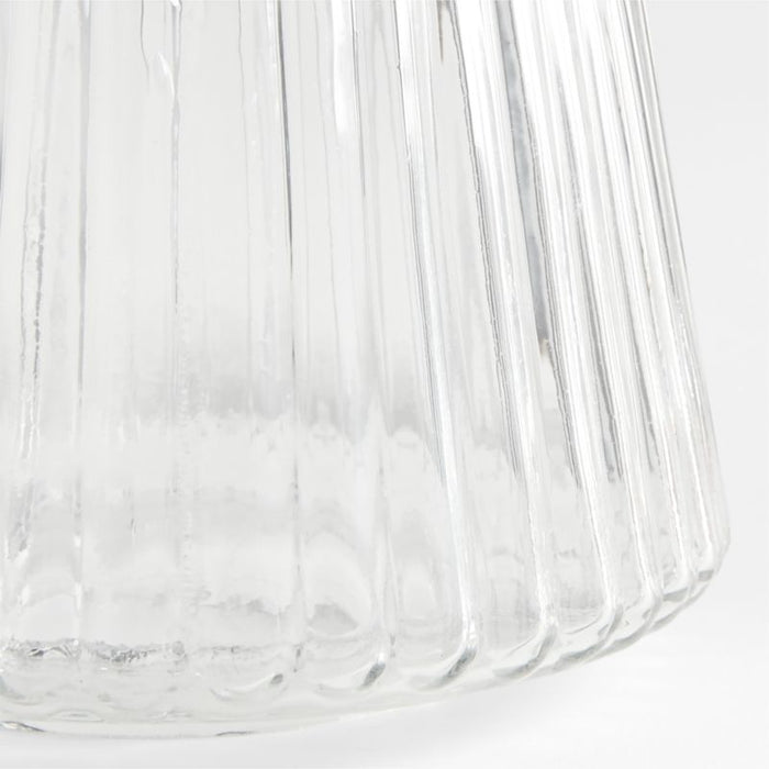 Medium Ribbed Clear Glass Christmas Tree 13.5"