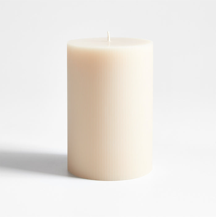 4"x6" Ribbed Linen Pillar Candle