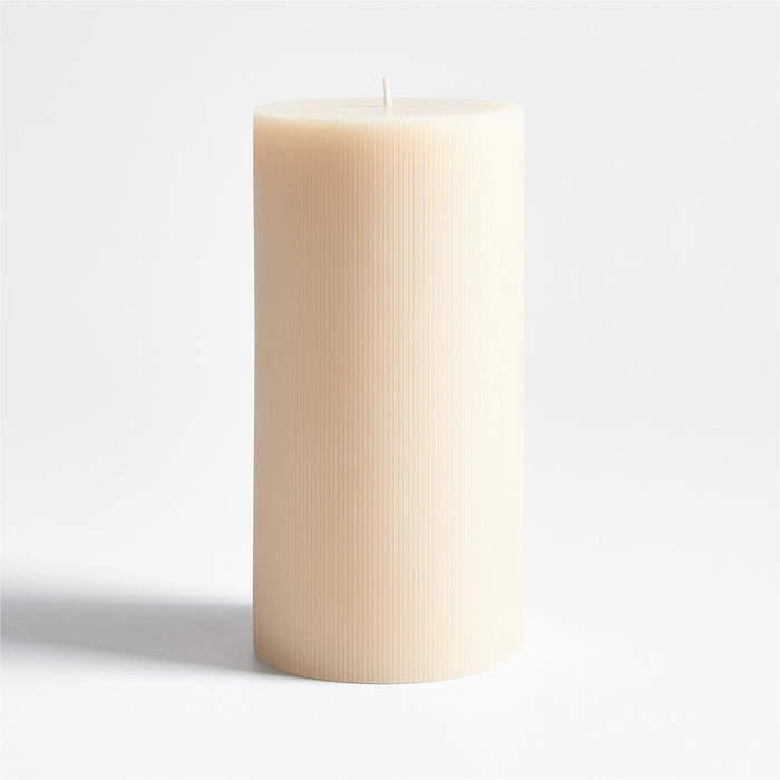 4"x8" Ribbed Linen Pillar Candle