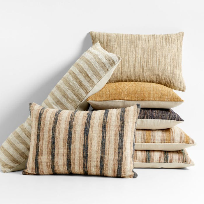 Riviera Stripe 24"x16" Savannah Yellow Throw Pillow Cover