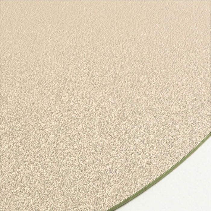 Rizzo Easy Care Faux Leather Reversible Desert Green and Light Brown Round Placemat
