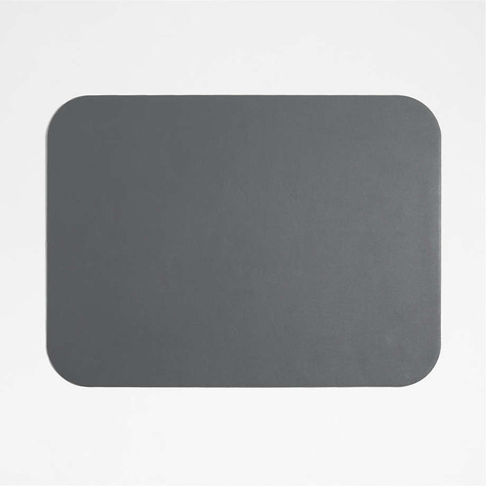 Rizzo Easy Care Recycled Leather Reversible Grey Rectangular Placemat
