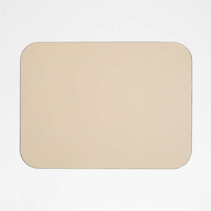 Rizzo Easy Care Faux Leather Reversible Navy and Natural Rectangular Placemat