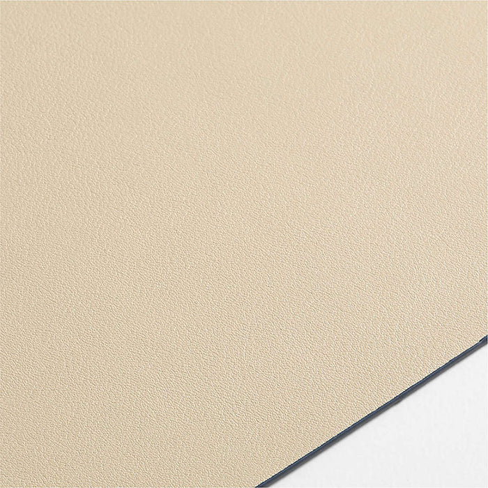 Rizzo Easy Care Faux Leather Reversible Navy and Natural Rectangular Placemat