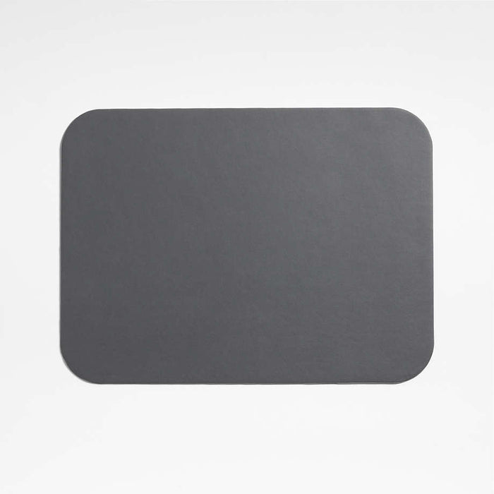 Rizzo Easy Care Recycled Leather Reversible Grey Rectangular Placemat