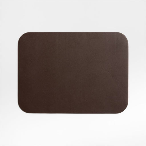 Rizzo Textured Easy Care Faux Leather Deep Brown Rectangular Placemat