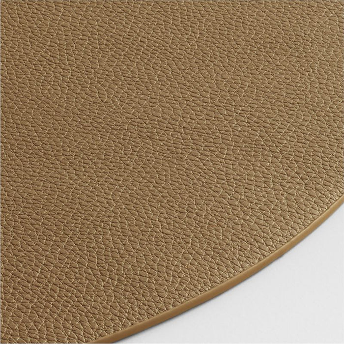 Rizzo Textured Easy Care Faux Leather Mushroom Round Placemat