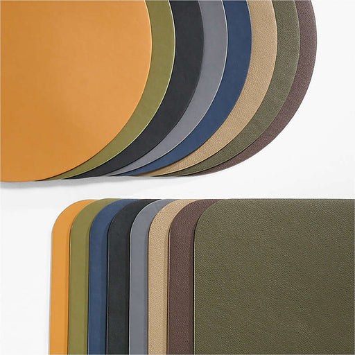 Rizzo Faux Leather Placemat Grey