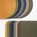 Rizzo Easy Care Faux Leather Reversible Desert Green and Light Brown Round Placemat
