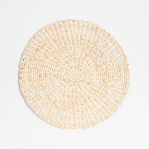 Round Whitewashed Water Hyacinth Placemat