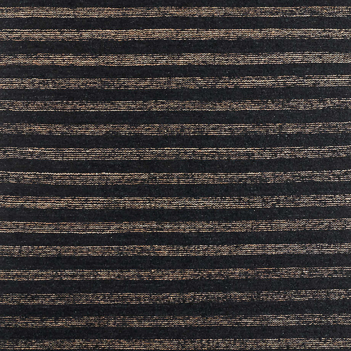 Rouen Jute/Wool Blend Triple Striped Black Area Rug 6'x9'