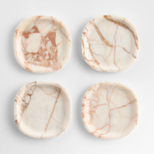 Round Marble Coasters, Set of 4