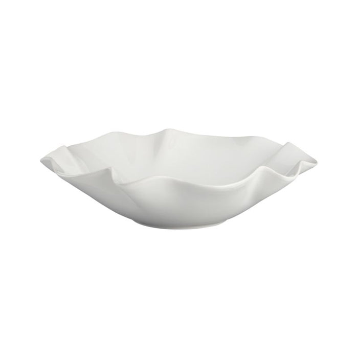 White Ruffle 15" Large Bowl
